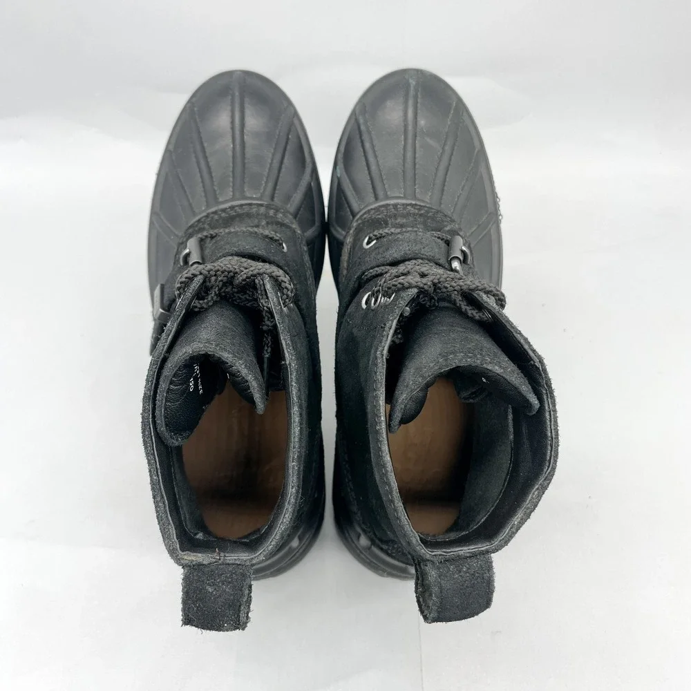 Polo Ralph Lauren Mens 9.5D Oslo High BT WP Black Leather Suede Duck Boots Shoes